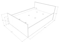 200x140. - Ágykeret BL betéttel lábvéggel méretrajz